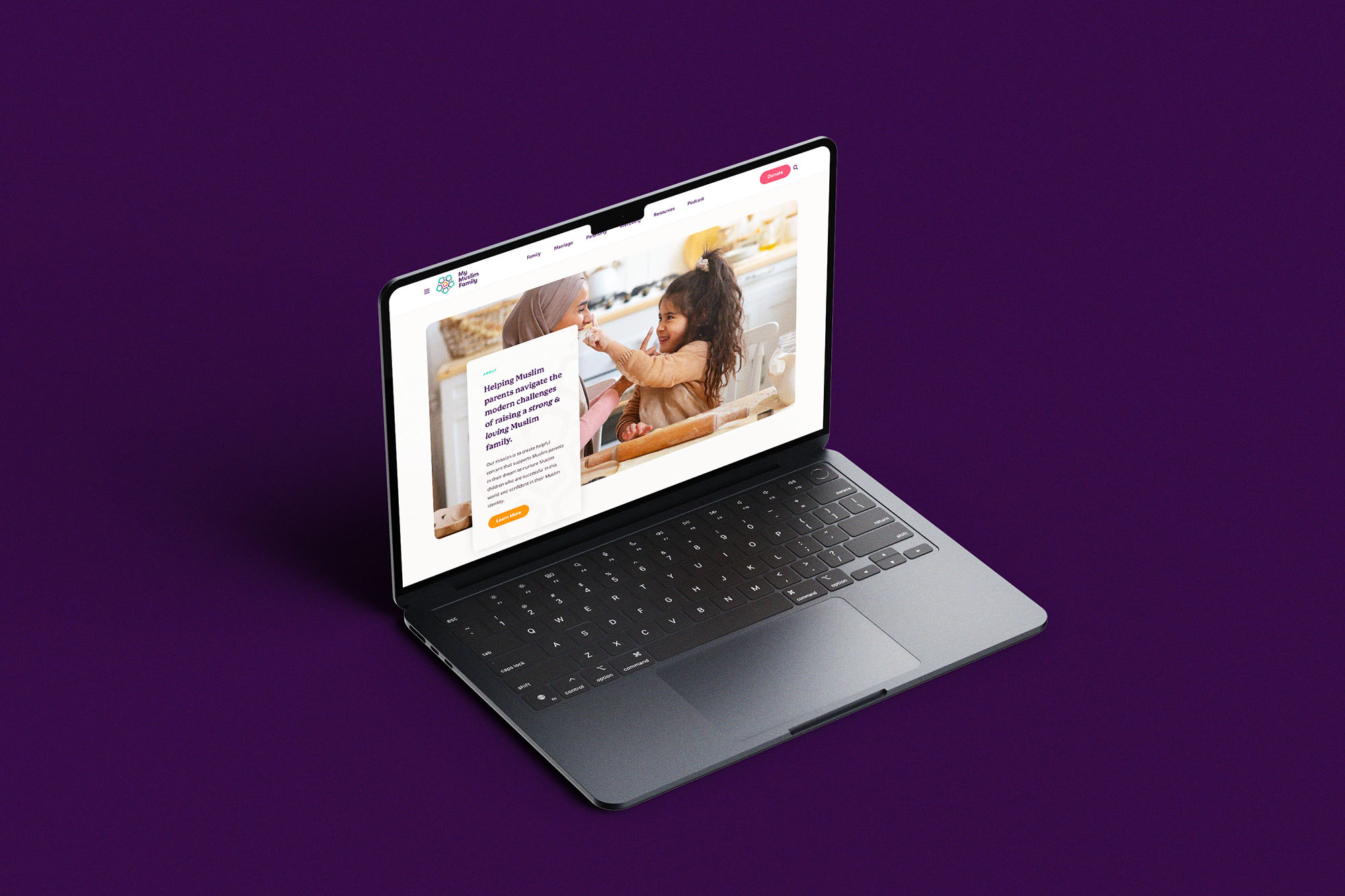 Muslim Family Hub — the Muslim Family Hub website on a laptop