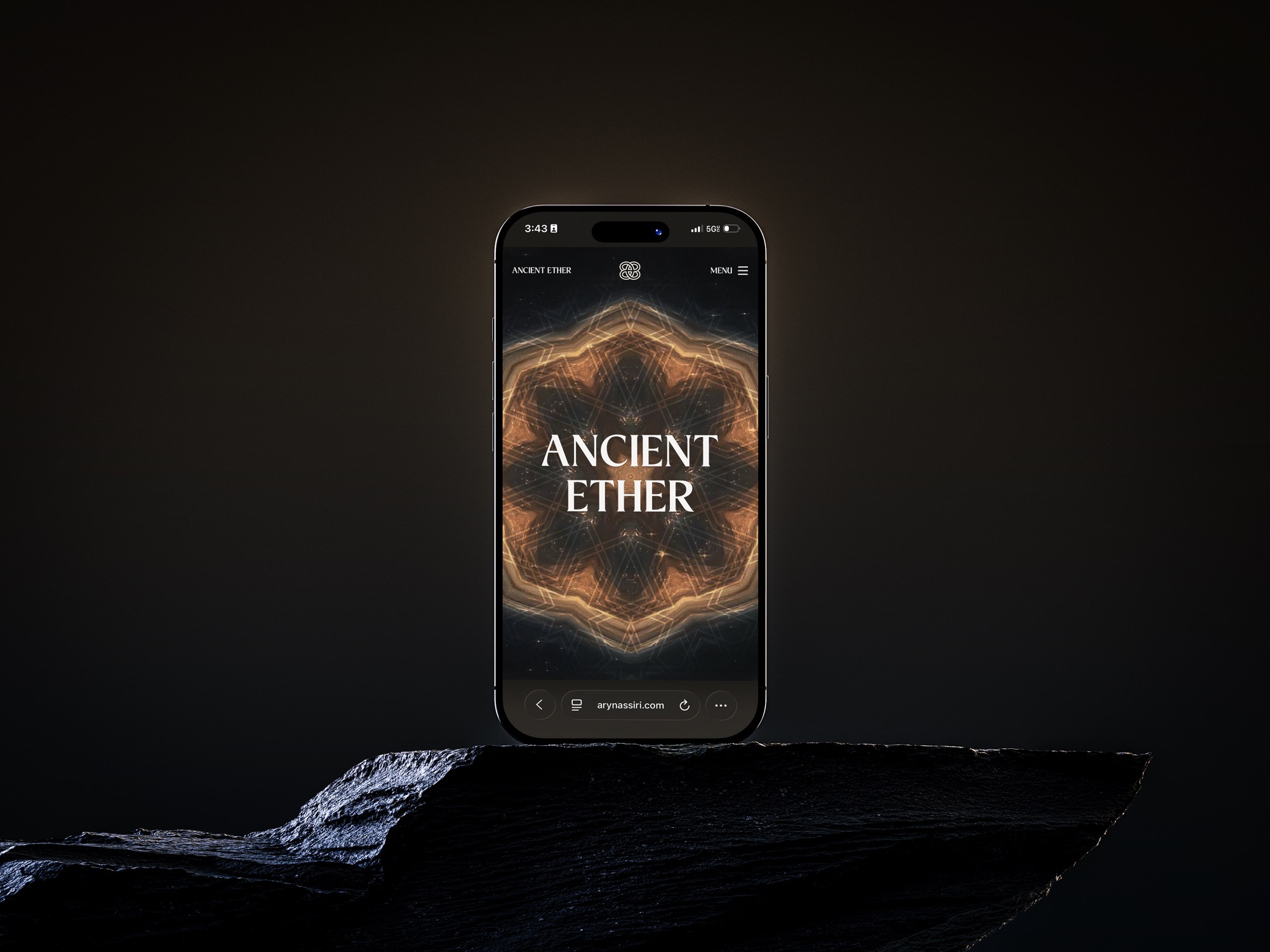 Ancient Ether — a second view of the landing page