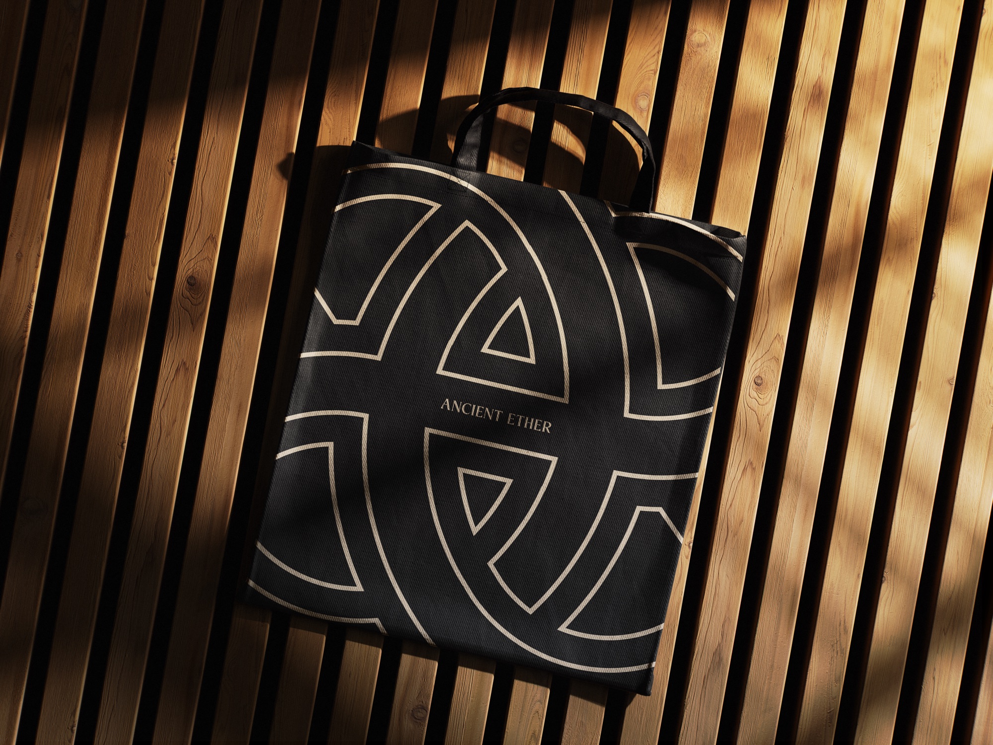 Ancient Ether — the logo on a tote bag