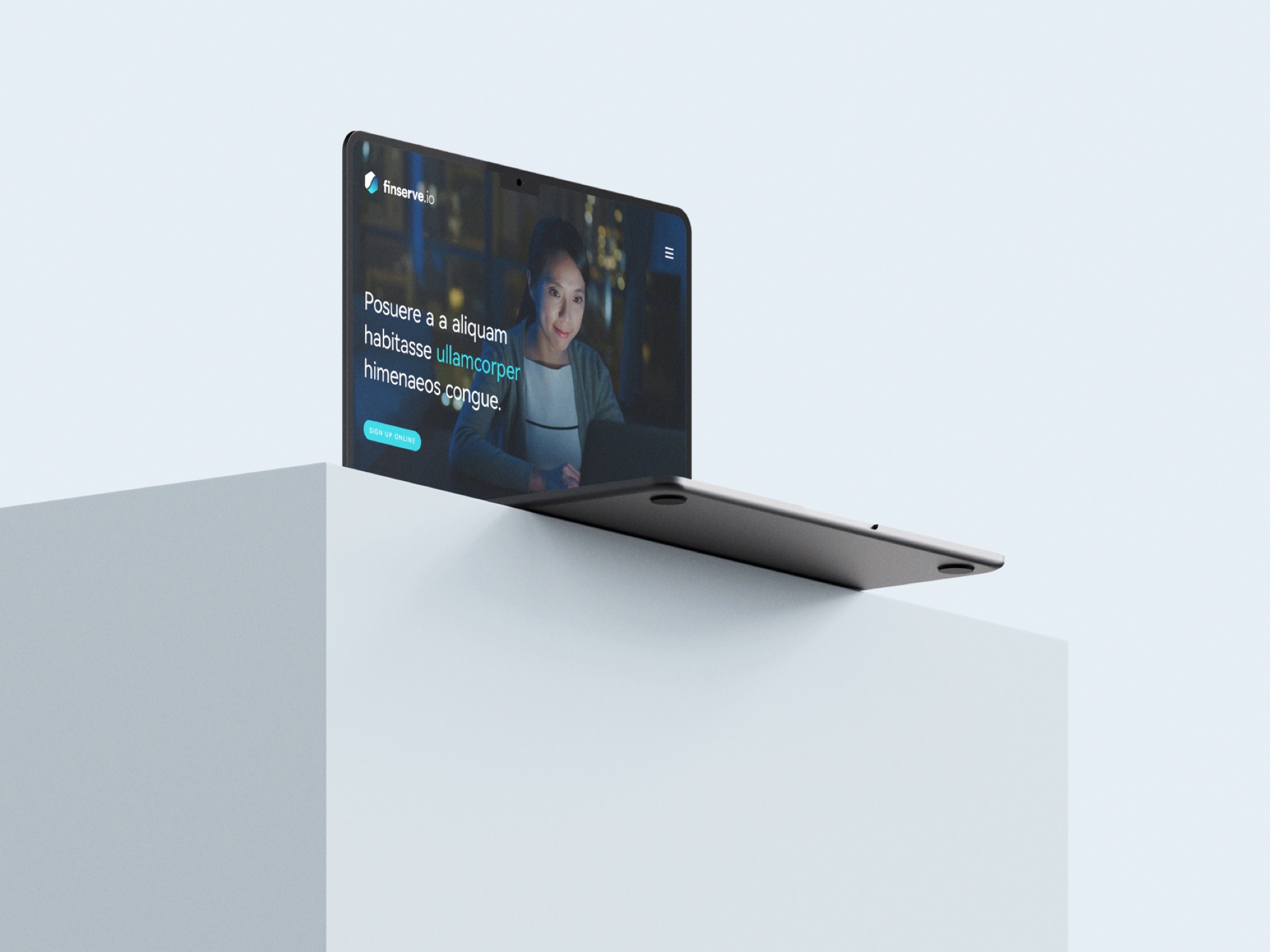 Finserve.io — the website on a laptop