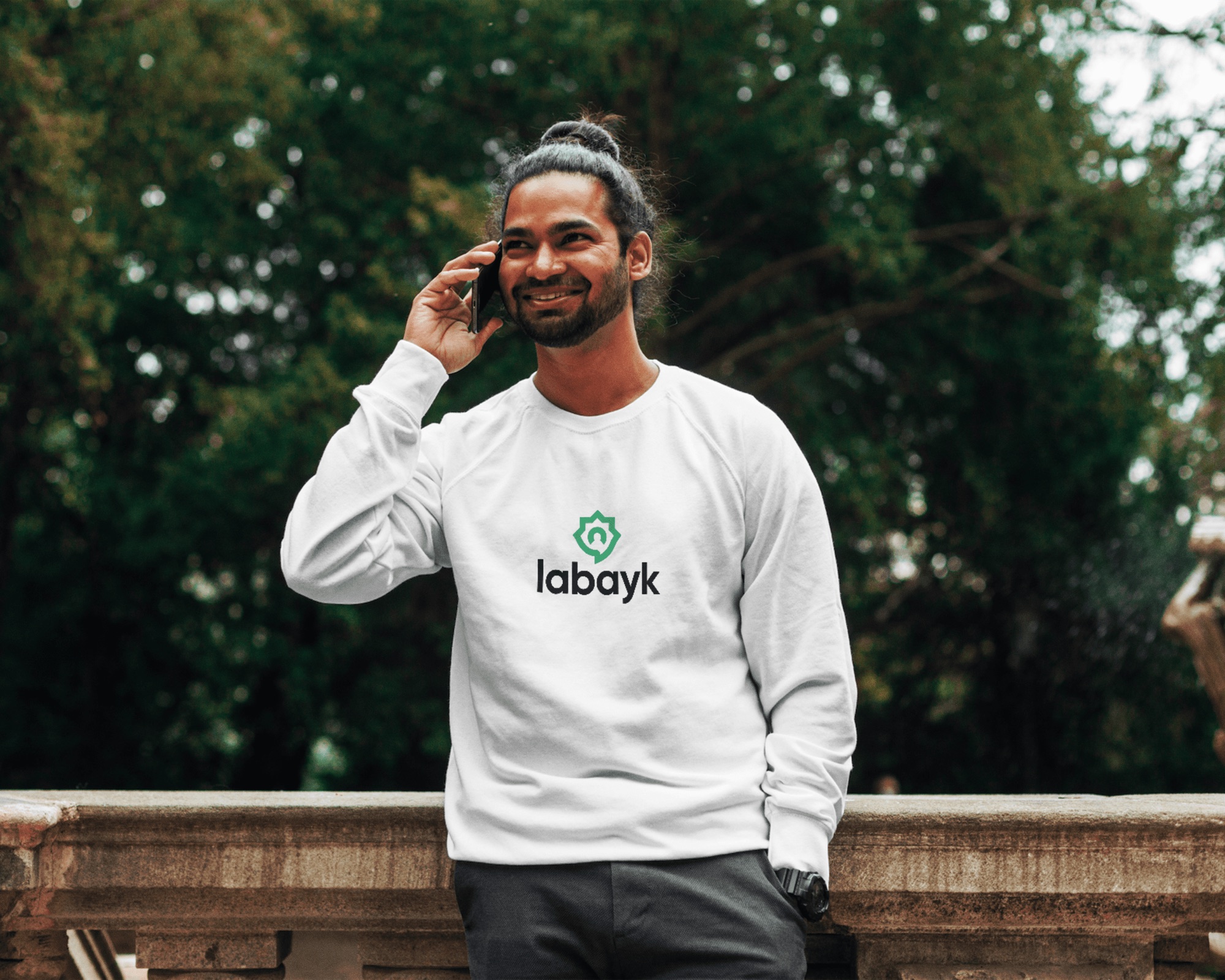 Labayk App — the logo on a sweatshirt