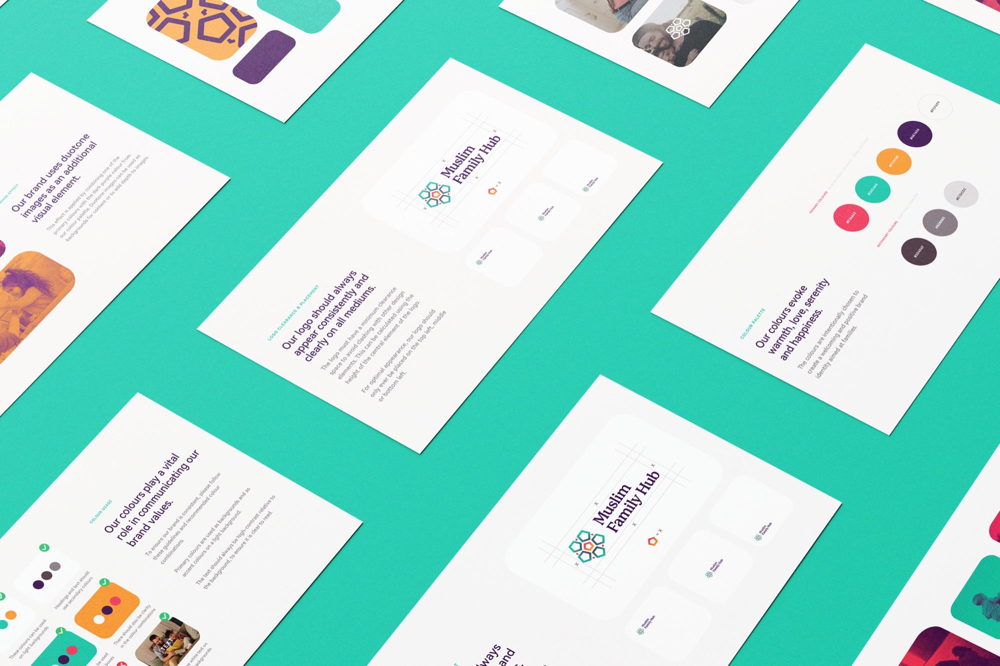 Muslim Family Hub — a spread from the brand guidelines