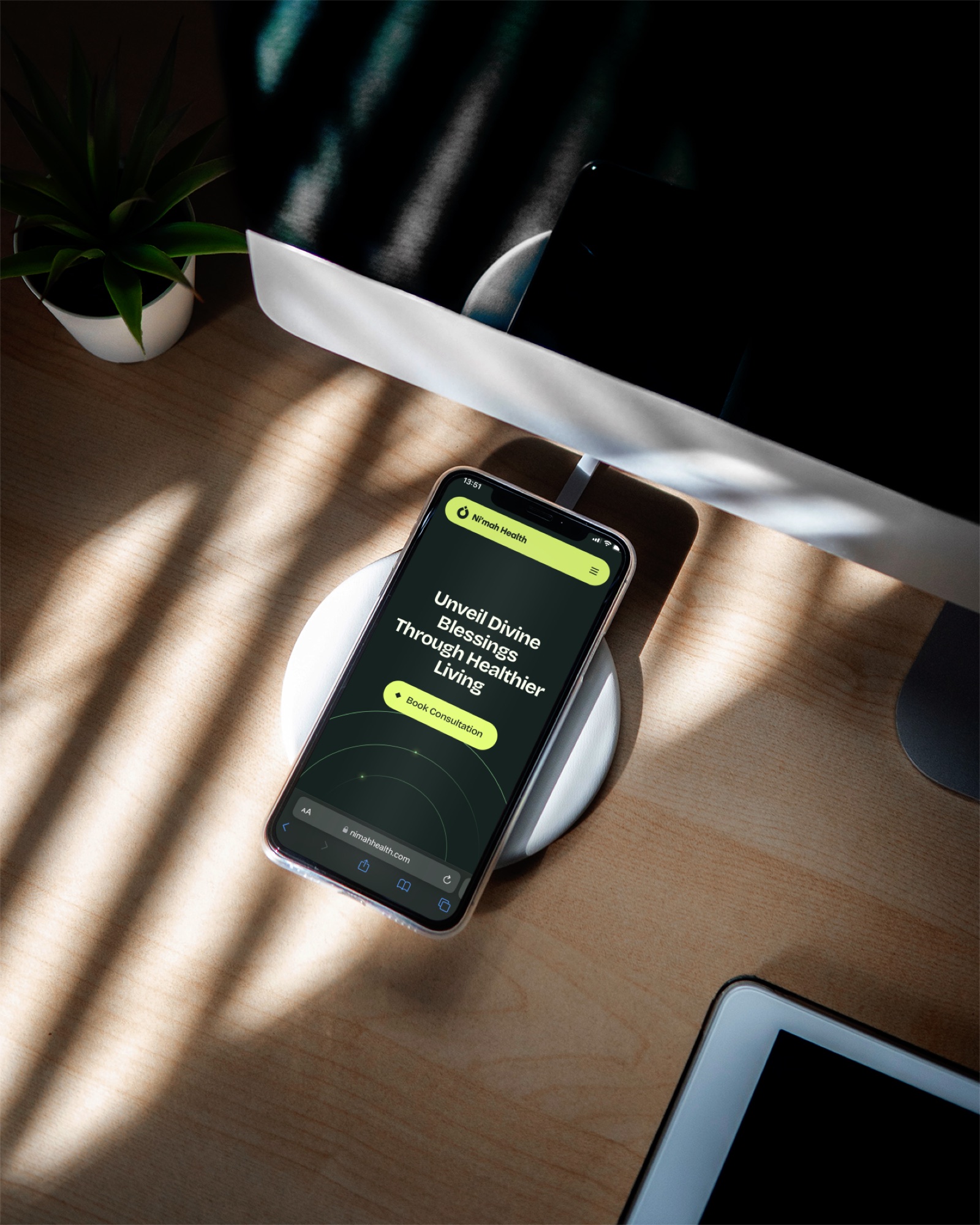 Ni’mah Health — the website on a phone
